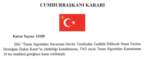 Tarım Sigortalarında devlet tarafından hasar fazlası taahhüt ediliyor